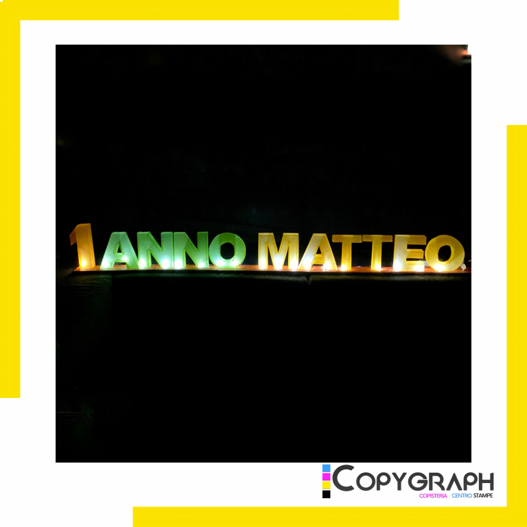 Lettere 3D con illuminazione